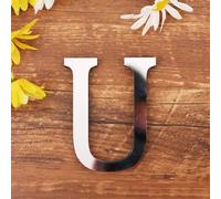 10CM Lettere Domestiche Autoadesive In ABS Da for Esterni, Numeri Di Stanza for Porte, Lettera Moderna for Cassetta Postale, Decorazione Del Numero Di Porta All'esterno(U)