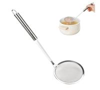 10cm Schiumarola in Acciaio Inox,Colino Fritto con Manico,Setaccio Maglia Fine,Schiumarola a Ragno per Fritti,Cucchiaio e Schiumarola,Lavabile in Lavastoviglie,per Filtrare Grasso, Schiuma, Residui