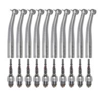 10Dentale Turbina Fiber Optic LED Manipolo Big Head w/ 6Hole Coupler Handpiece