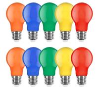 10er Set Colorata LED Forma Pera 3W=25W E27 Rosso Giallo Verde Blu Arancio A60