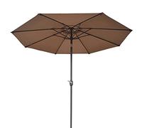 / 10ft Outdoor Market Umbrella, Brown Patio Garden Parasol Umbrella with Crank & Push Button Tilt, Large Sun Shade UV Portection Canopy