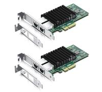 10Gb PCI-E NIC Network Card, Dual Copper RJ45 Port, with Intel X550-AT2 Controller, PCI Express Ethernet LAN Adapter Support Windows Server/Linux/ESX, Compare to Intel X550-T2, 2-Pack
