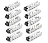 10GBase-SR SFP+ ricetrasmettitore 10G 850nm LC Multi Mode Module, fino a 300M compatibile con Cisco SFP-10G-SR, Meraki, Ubiquiti UF-MM-10G, Mikrotik, Netgear, D-Link, Supermicro, TP-Link [10 pezzi]