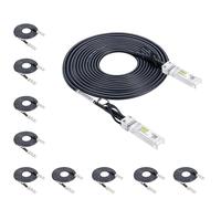 10Gtek [10 Pack 10G SFP+ DAC Cable 0.5-Meter(1.6ft) - 10GBASE-CU Passive Direct Attach Copper Twinax SFP Cable for Cisco SFP-H10GB-CU0.5M, Netgear, D-Link, Mikrotik, ZTE and More