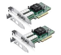 10Gtek 10Gb PCI-E NIC Network Card,Dual SFP+ Port,with 82599ES Controller,PCI Express Ethernet LAN Adapter Support Windows Server/Linux/VMware,Compare to X520-DA2(E10G42BTDA),2-Pack
