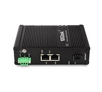 10Gtek 3-Port Industrial DIN-Rail Ethernet Switch Hutschiene, IP40, 1x Gigabit SFP Slot mit 20-km SFP Transceiver, G0102i, DIN-Rail Mount（Power Supply is Not Included）