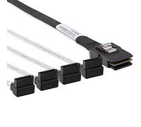 10Gtek® 6G Internes Mini SAS 36pin SFF-8087(Host) Male to 4x SATA(Target) 7pin Female Fan-Out Cable, Straight to Right Angle, 0.5-Meter(1.65-ft)