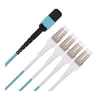10Gtek Fiber Optic Cable Patch Cord - MPO to 8X LC Fanout Fiber Jumper Patch Cord, OM4 Multimode 8-core Fiber, Application for QSFP+Transceiver, 3m(10ft)