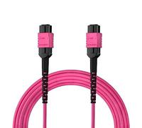 10Gtek Fiber Patch Cable - MPO to MPO, Multimode OM4 50/125μm Fiber Jumper Patch Cord, 8-Core, POLARITY B (for QSFP+/QSFP28 Transceiver Application), 2m(6.6ft)