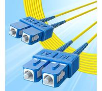10Gtek Fiber Patch Cable - SC to SC OS2 10Gb/Gigabit Singlemode Jumper Duplex 9/125 LSZH Fiber Optic Cord, Yellow, 8-Meter(26.2-ft)