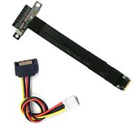 10Gtek M.2 NGFF NVMe M Key to PCIE 3.0 4X Extension Cable Extender Riser Cable, Black, Straight to Straight, 180 Degree Cable, 20cm