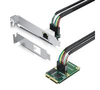 10Gtek Mini PCIe 1G Gigabit Ethernet Network Card (I210AT), with LED Light, 30-cm Cable Length