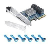 10Gtek PCIe SATA 3.0 Controller Card with 6 Ports, Cables and Low Profile Bracket - PCI Express X4 Expansion Card