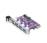 10Gtek PCIe to (4) USB 3.0 Expansion Card, PCIe USB Add in Card, Internal USB3.0 Hub Converter for Desktop PC Host Card, with 15-pin SATA power connector, Support Windows 10/8/7/XP, Linux