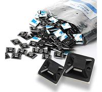 10Gtek Self Adhesive Cable Tie Mounts - 3M Strongly Adhesive-Backed Zip Tie Base Holders for Home, Office Cable Wire Management(19.5mm x 19.5mm, Black, 100pack)