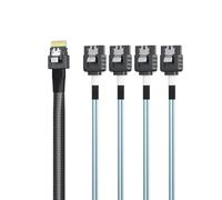 10Gtek SFF-8654 4i to 8x SATA, SlimSAS 38pin Host/RAID to SATA Target HD, 0.5m(1.6ft)