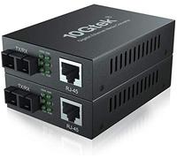 10Gtek 【x2 pcs】Gigabit Ethernet Media Converter, SC Multimodale, 10/100/1000M RJ45 a 1000Base-SX, 850nm, fino a 550m