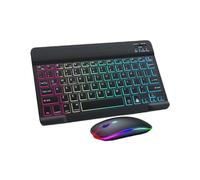 10inch Tablet Wireless Keyboard and Mouse RGB Backlit Rechargeable English Keyboard Mouse Combo Kit