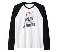 10K Maratona Corri Come Un Animale Maglia con Maniche Raglan