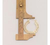 10K Massiccio Greco Chiave Orecchini a Cerchio Oro Giallo Tutte le Taglie