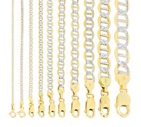 10K Oro Giallo 1.5mm-5mm a Pavé Diametro/Taglio Marinaio Catenina Bracciale