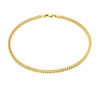 10k Oro Giallo 2mm Franco Scatola Quadrato Catena Uomo Bracciale O Da Caviglia