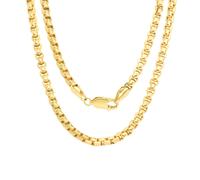 10K Oro Giallo 3.5mm Veneziana Scatola Rotonda Catena Collana Uomo Donna 40.6cm-