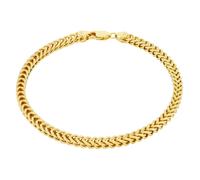 10k Oro Giallo 4mm Franco Scatola Quadrato Grano Foxtail Bracciale Uomo 20.3cm