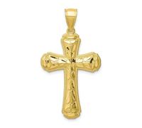 10k Oro Giallo Alto Lucidato & Testurizzati Perline Confine Germogliato A