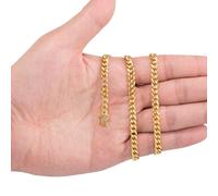 10K Oro Giallo da Uomo 5mm Miami Maglia Cubana Catena Italiano Collana Cofanetto