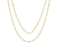 10K Oro Giallo da Uomo Massiccio 4mm Taglio Diamante Bianco Pavè Figaro Collana