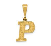 10k Oro Giallo Decorato Trama & Confine Blocco Lettera Iniziale A - W Scegli