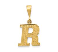 10k Oro Giallo Decorato Trama & Confine Blocco Lettera Iniziale A - W Scegli