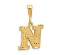 10k Oro Giallo Decorato Trama & Confine Blocco Lettera Iniziale A - W Scegli