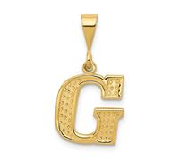 10k Oro Giallo Decorato Trama & Confine Blocco Lettera Iniziale A - W Scegli