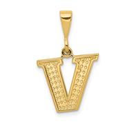 10k Oro Giallo Decorato Trama & Confine Blocco Lettera Iniziale A - W Scegli