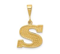 10k Oro Giallo Decorato Trama & Confine Blocco Lettera Iniziale A - W Scegli