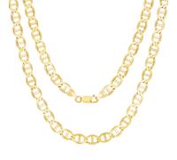 10K Oro Giallo Massiccio 6mm Marinaio Ancora Collegamento Uomo Da Catena Collana