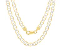 10K Oro Giallo Massiccio 6mm Pavé di Diamanti Taglio Marinaio Anchor Catenina