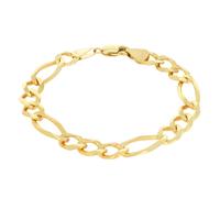 10K Oro Giallo Massiccio 8mm Spesso da Uomo Figaro Catena Bracciale Italia Fatto