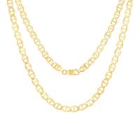 10K Oro Giallo Massiccio da Uomo 5mm Marinaio Ancora Link Catena Collana 55.9cm