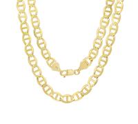 10K Oro Giallo Massiccio da Uomo 7.5mm Marinaio Ancora Link Catena Collana 66cm