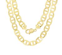 10K Oro Giallo Massiccio da Uomo 9mm Marinaio Ancora Link Catena Collana 61cm