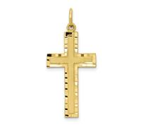 10k Oro Giallo Massiccio & Raso Finitura Taglio Diamante Confine Latino A