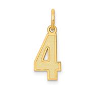 10k Oro Giallo Raso Finitura W/Confine Piccolo Blocco Font 0 A 9 Numeri Fascino