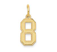 10k Oro Giallo Raso Finitura W/Confine Piccolo Blocco Font 0 A 9 Numeri Fascino