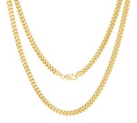 10K Oro Giallo Uomo 5mm Franco Quadrato Scatola Foxtail Grano Collana Chain 61cm