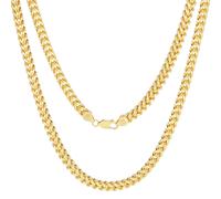 10K Oro Giallo Uomo 6mm Franco Quadrato Scatola Foxtail Grano Collana Chain 61cm