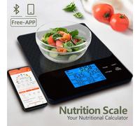 10kg/22lb Bilancia digitale smart per cucina con calcolatore nutrizionale, schermo che visualizza le informazioni nutrizionali, app gratuita per tracciare calorie e macronutrienti, pratica per il cont