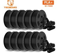 10KG TECBEARS PLA+ Nero PLA Plus 1,75mm Filamento consumabile per stampanti 3D